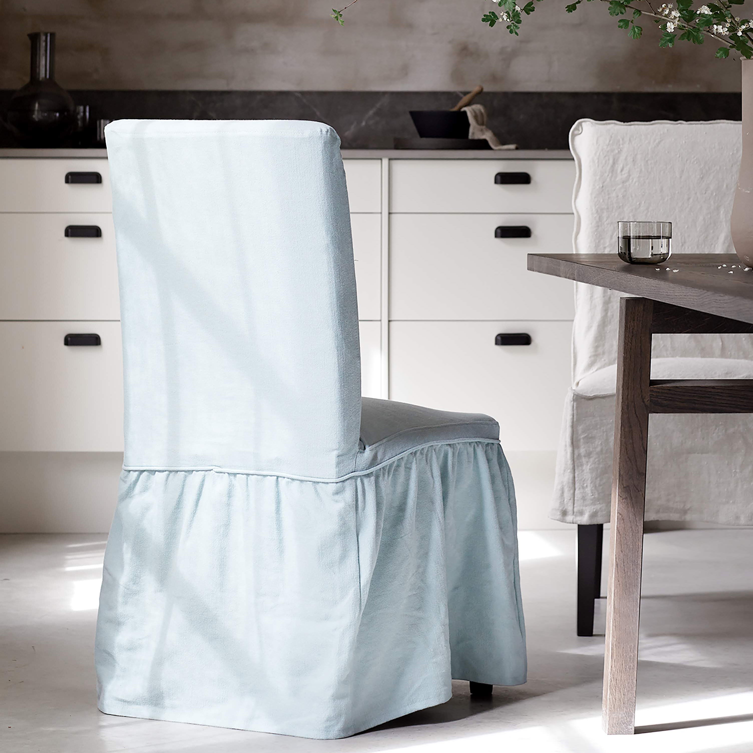 6 Housses De Chaise IKEA Henriksdal Ramna Gris Clair - Neuves - Réf 403.366.75