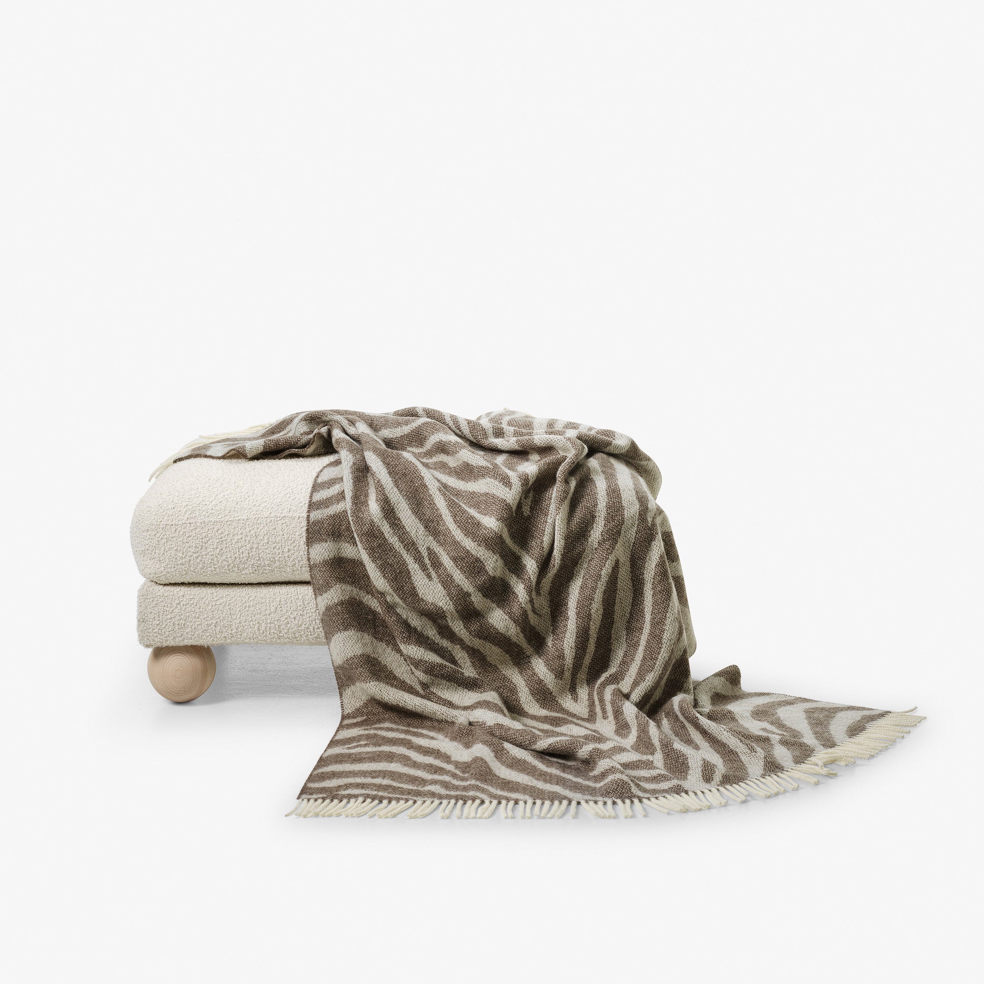 Wool blanket - Zebra - Brown Granite / Antique White